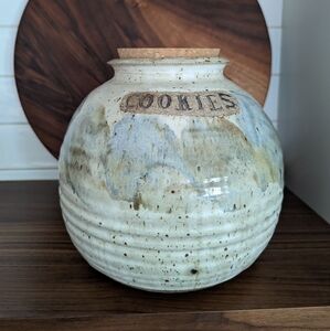 Studio pottery "Cookies" jar